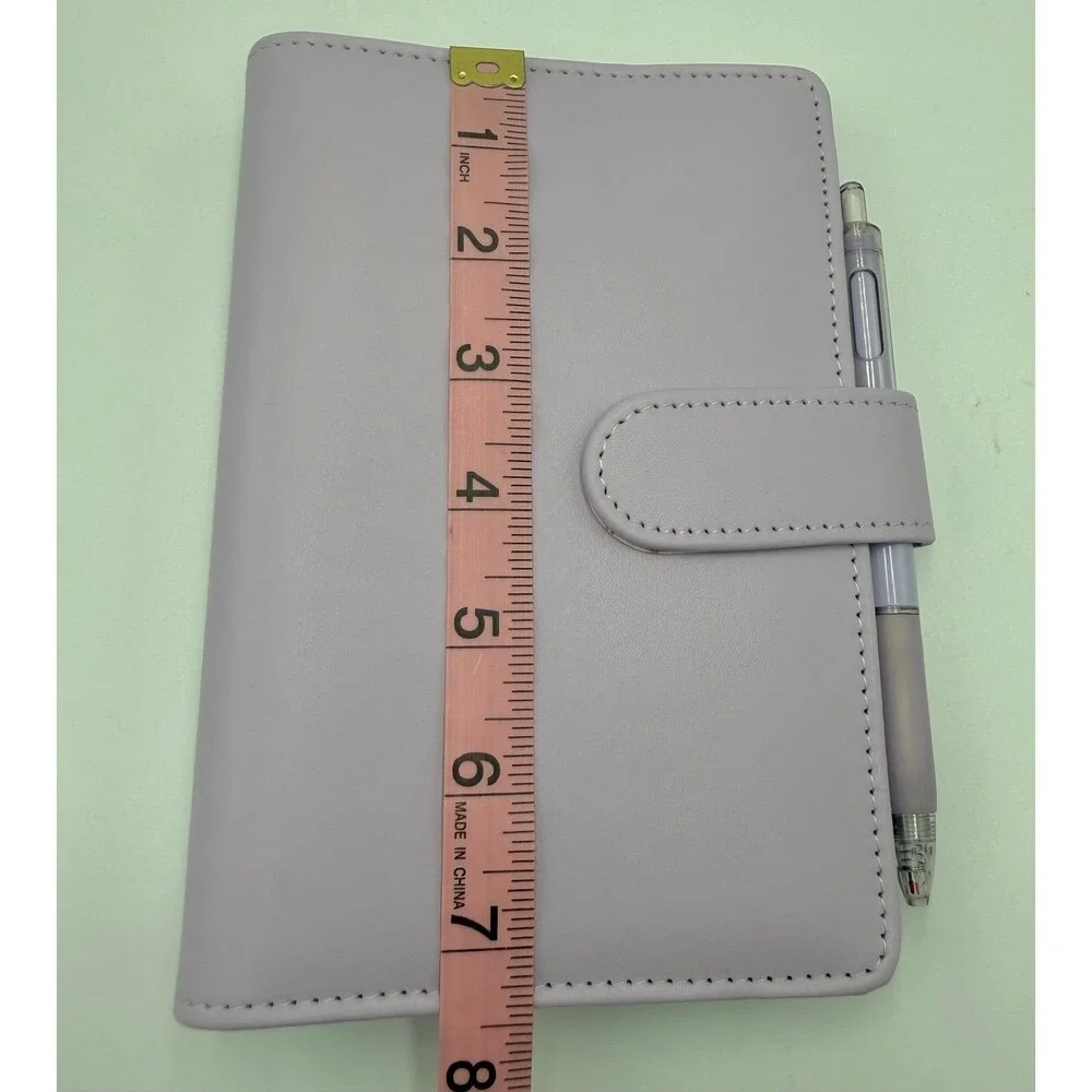 Light Lavender Faux Leather 6 Ring Binder Planner with Pen Loop & Matching Pen